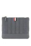 THOM BROWNE WOOL 4-BAR SMALL POUCH