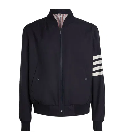 THOM BROWNE WOOL 4-BAR STRIPE BOMBER JACKET