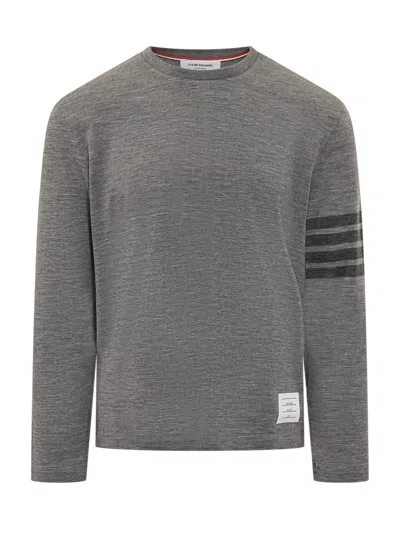 Thom Browne Wool 4-bar T-shirt In Gray