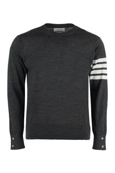 Thom Browne Wool 4-bar Pullover In Gray