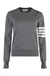 Thom Browne Wool 4-bar Relaxed Pullover In Gray