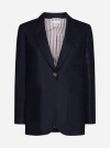 THOM BROWNE WOOL AND CASHMERE SINGLE-BREASTED BLAZER