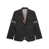 Thom Browne Thom E Women's Striped Single-breasted Jacket In Grey