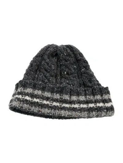 Pre-owned Thom Browne Wool Beanie In Gray