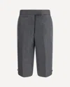 Thom Browne Solid Wool Flannel Bermuda Shorts In Multi