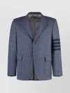 Thom Browne Unstructured Straight Fit Sewed In 4bar In Solid Donegal Tweed In Blue