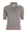 Thom Browne Wool-blend Brushed Polo Sweater In Grey