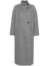Shop Thom Browne Wool-blend Maxi Coat In Grey