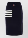 THOM BROWNE WOOL BLEND SKIRT STRIPED EMBROIDERY