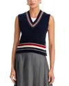 Thom Browne Wool Blend Sleeveless Sweater In Blue