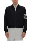 Thom Browne 4-bar Stripe Bomber Jacket In Blue