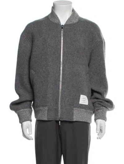 Pre-owned Thom Browne Wool Bomber Jacket In Gray