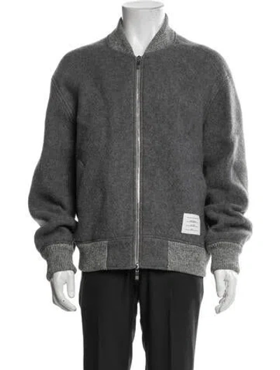 Pre-owned Thom Browne Wool Bomber Jacket In Gray