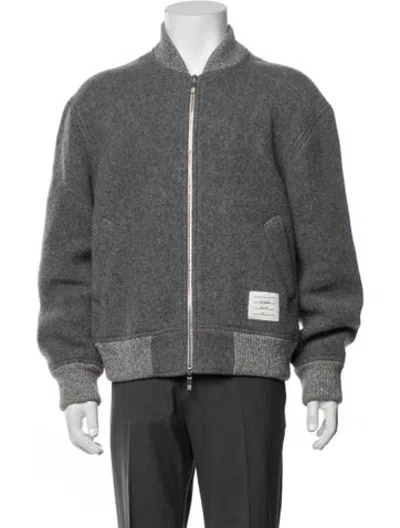 Pre-owned Thom Browne Wool Bomber Jacket In Grey