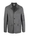 Thom Browne Wool Button-fastening Shirt-jacket In Gray