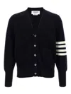 Thom Browne Wool Cardigan With Striped Sleeve Detail