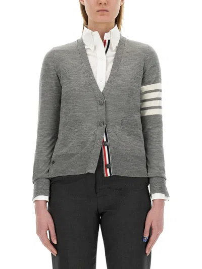 Thom Browne Wool Cardigan In Gray
