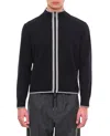 Thom Browne Stand-collar Long-sleeved Cardigan In Black