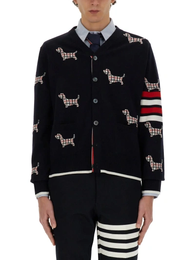 Thom Browne Wool Cardigan In Blue