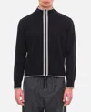 Thom Browne Stand-collar Long-sleeved Cardigan In Blue