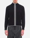 Thom Browne Stand-collar Long-sleeved Cardigan In Blue