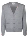 Thom Browne Wool Cardigan In Gray