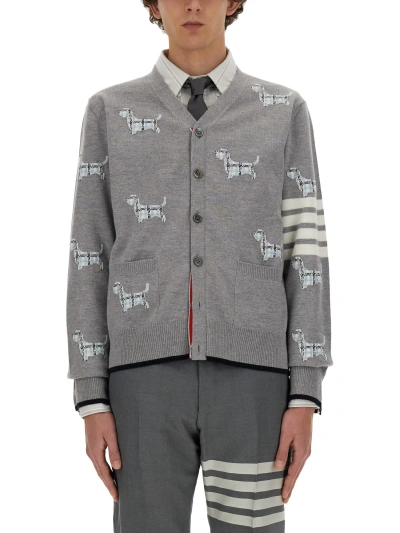 Thom Browne Wool Cardigan In Grey