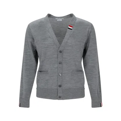 Thom Browne Wool Cardigan Men In Gray