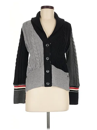 Pre-owned Thom Browne Wool Cardigan Sweater In Gray