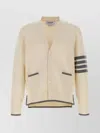 Thom Browne Wool Cardigan With Striped Sleeve Detail