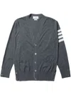 Thom Browne Wool Classic 4-bar V-neck Cardigan In Grey