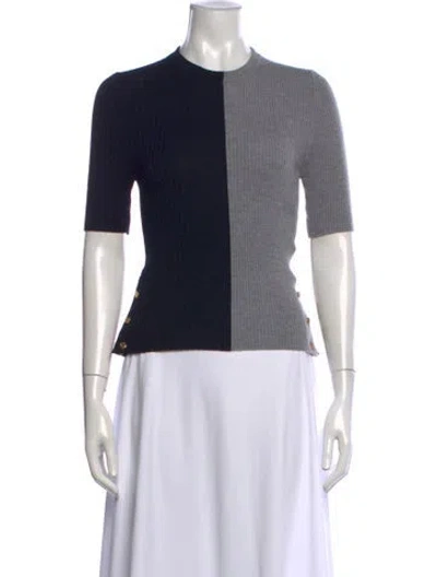 Pre-owned Thom Browne Wool Colorblock Pattern Sweater W/ Tags In Blue/grey