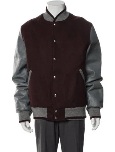 Pre-owned Thom Browne Wool Colorblock Pattern Varsity Jacket In Multi
