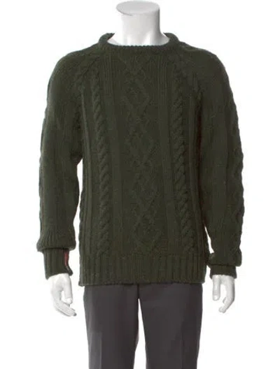 Pre-owned Thom Browne Wool Crew Neck Pullover In Green