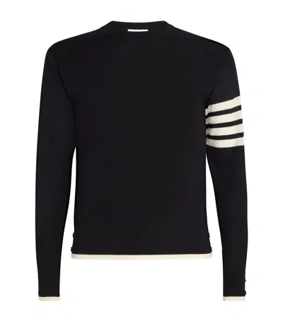 Thom Browne Wool Crew-neck Sweater In Black