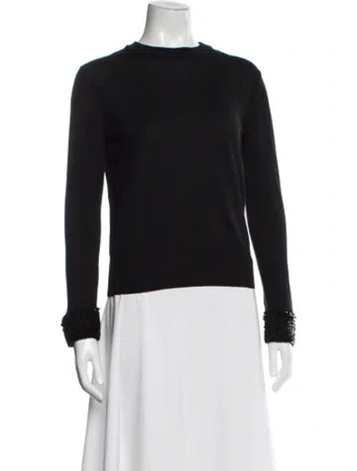 Pre-owned Thom Browne Wool Crew Neck Sweater In Black