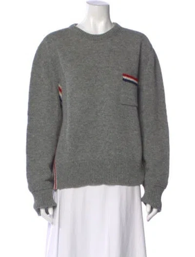 Pre-owned Thom Browne Wool Crew Neck Sweater In Gray