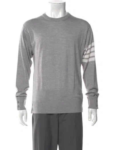 Pre-owned Thom Browne Wool Crew Neck T-shirt In Gray