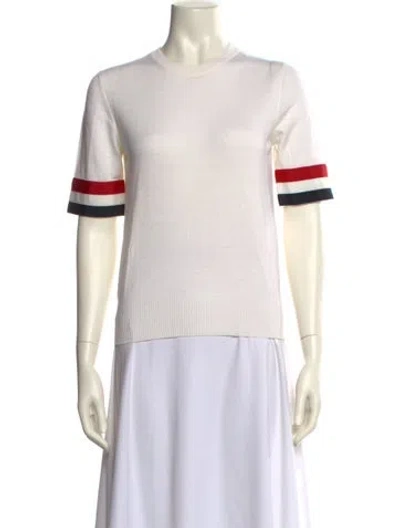 Pre-owned Thom Browne Wool Crew Neck T-shirt In White