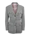 Thom Browne Wool Flannel Safari Jacket In Gray