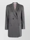 Thom Browne Wool Flannel Double Breasted Sportcoat In Gray