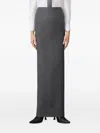 Thom Browne Gray Solid Wool Flannel Pencil Maxi Skirt In Gray