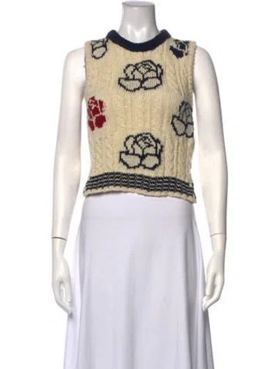 Pre-owned Thom Browne Wool Floral Print Sweater In Grey
