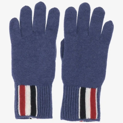THOM BROWNE WOOL GLOVES WITH TRICOLOR PATTERN