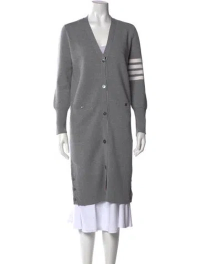 Pre-owned Thom Browne Wool Graphic Print Sweater In Gray