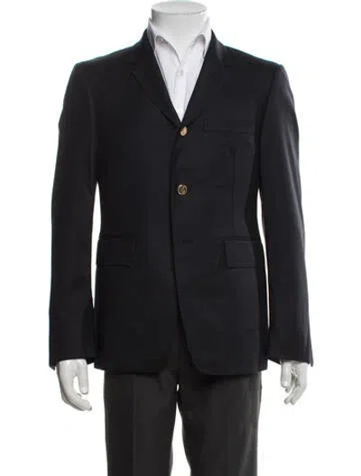 Pre-owned Thom Browne Wool Grosgrain Trim Blazer In Blue