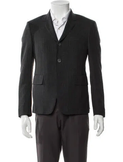 Pre-owned Thom Browne Wool Grosgrain Trim Blazer In Grey
