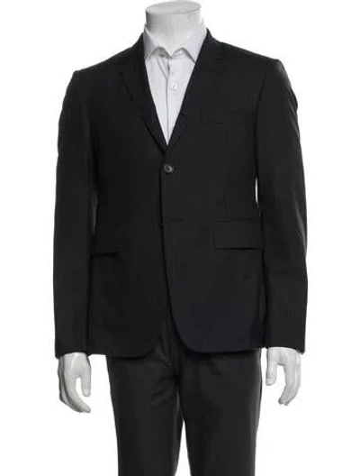 Pre-owned Thom Browne Wool Grosgrain Trim Blazer In Grey