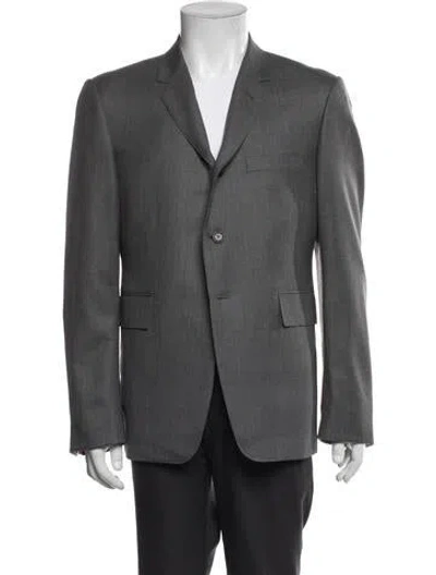 Pre-owned Thom Browne Wool Grosgrain Trim Blazer W/ Tags In Gray