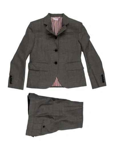 Pre-owned Thom Browne Wool Grosgrain Trim Pantsuit In Gray